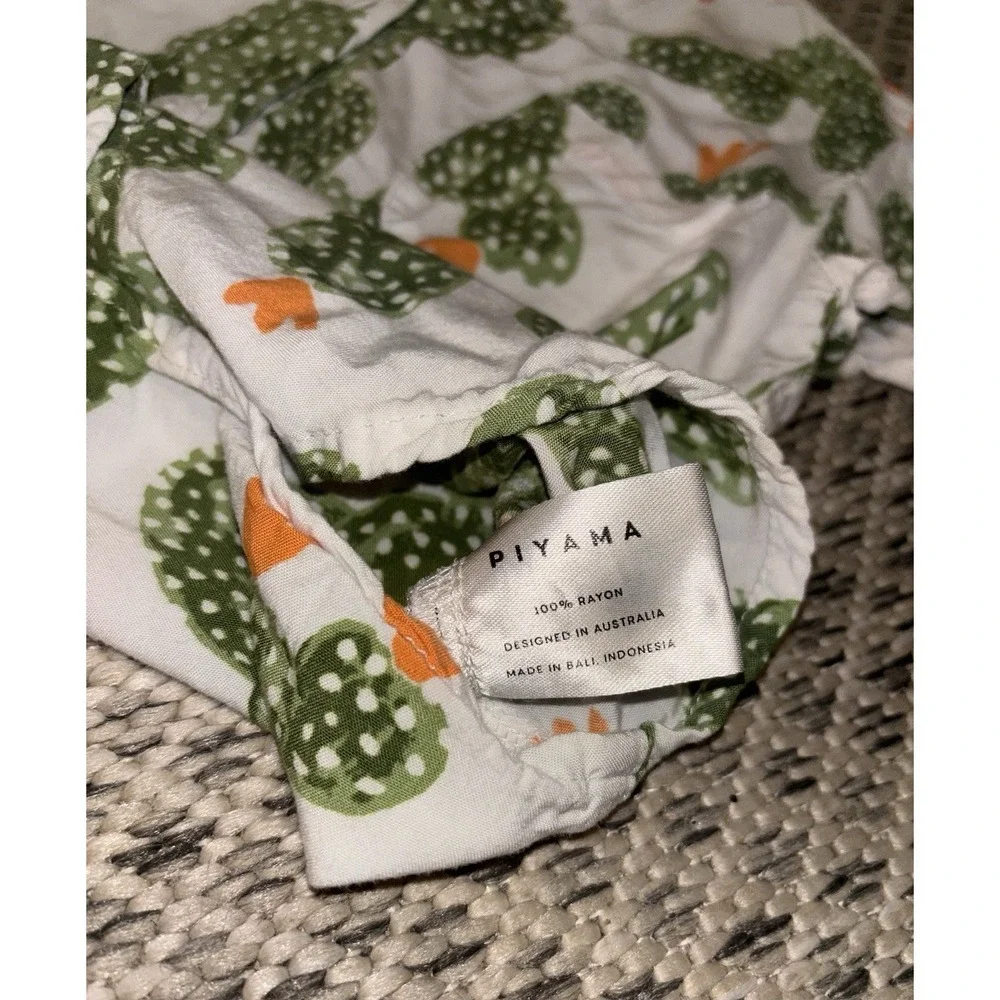 Piyama Kid's Pajama Pj 2 Piece Set 100% Rayon Natural Fiber Size 4 Cactus Plants